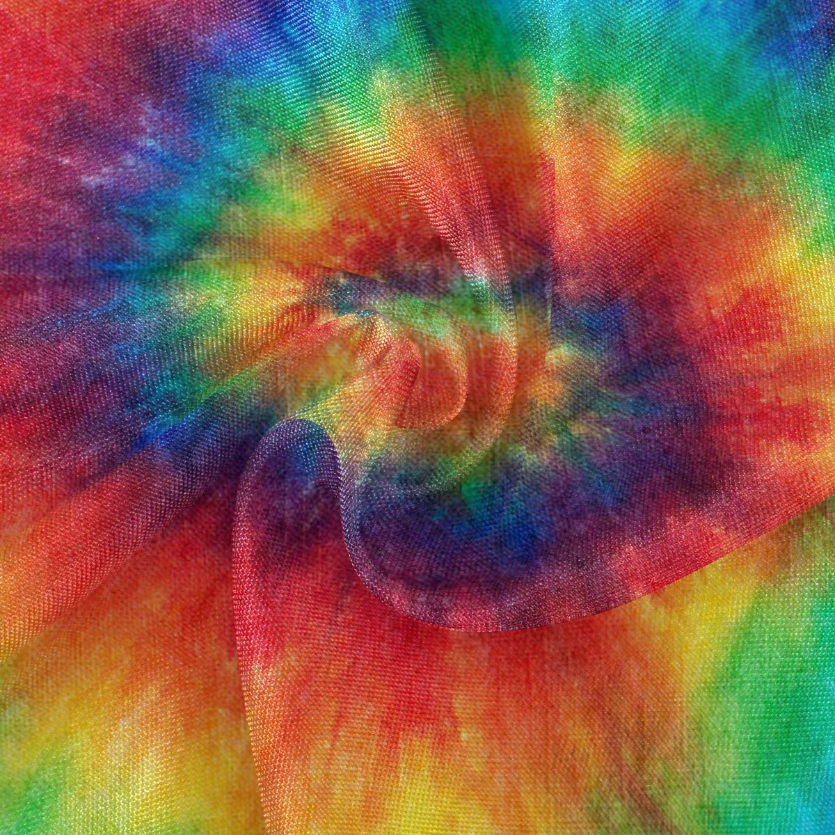 Moudou Tie Dye Round Tablecloth Stain Resistant Table Cloth Polyester Table Cover For Kitchen Dining Party Home Decor 60 Inch